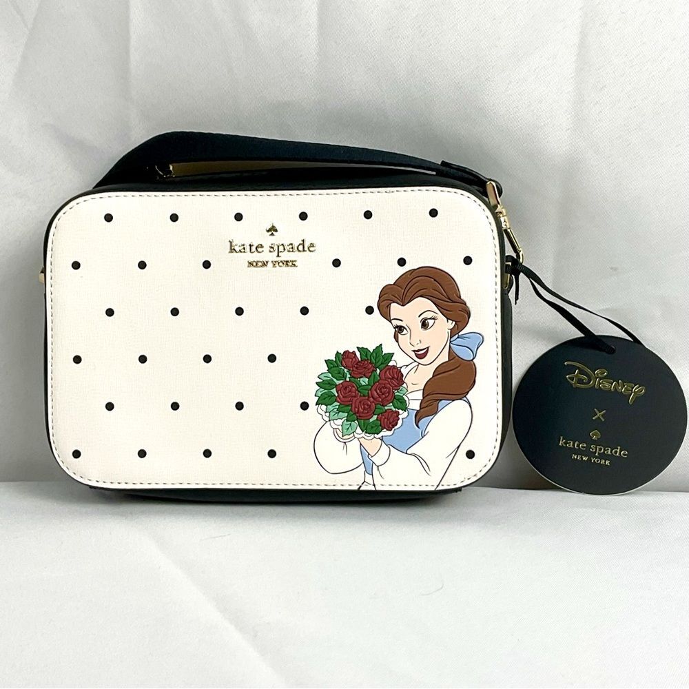 Disney X Kate Spade Crossbody Purse Beauty And The Beast Mini Camera Bag NWT